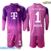 Camisa de time de futebol Bayern Munich Manuel Neuer #1 Goleiro Replicas 3º Equipamento Infantil 2025-26 Manga Comprida (+ Calças curtas)